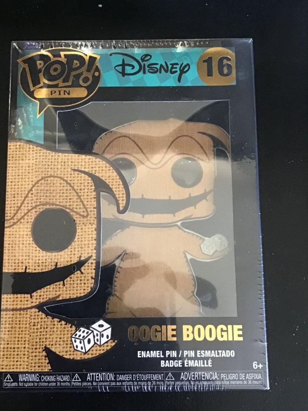 Funko Pop Pin Nightmare Before Christmas Oogie Boogie #16 Large Enamel Pin New